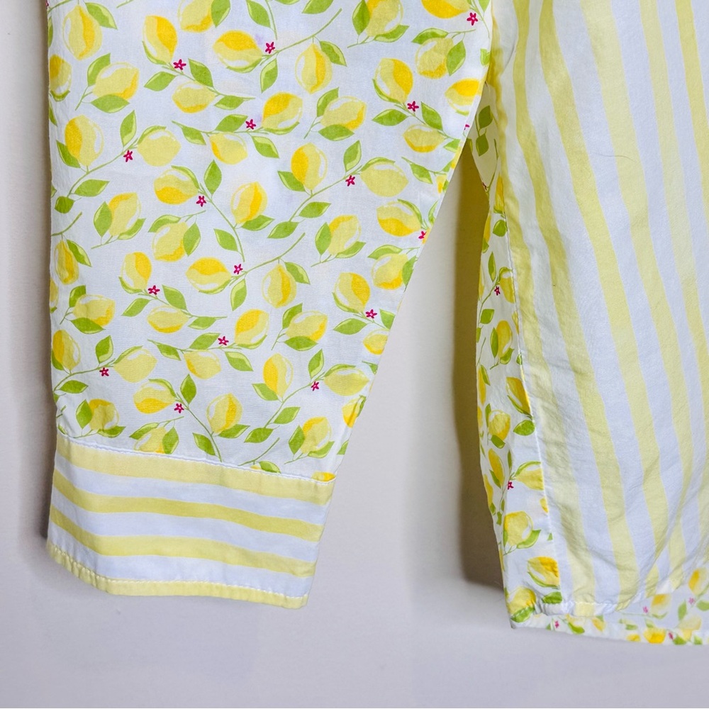 Solid & Striped Lemon Print Button Down Shirt Siz… - image 5